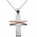 Λευκόχρυσος βαπτιστικός σταυρός Κ14 με αλυσίδα